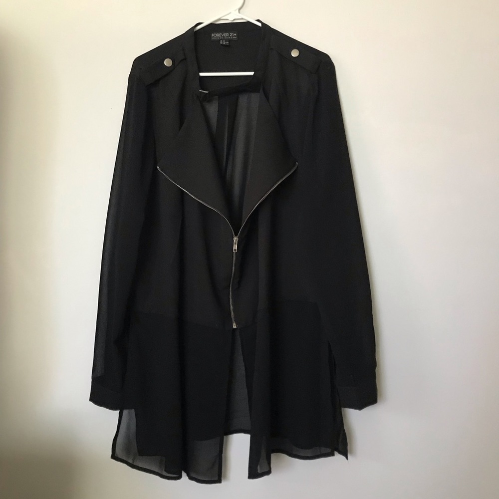 Forever 21 + PLUS size 3X Black sheer blazer